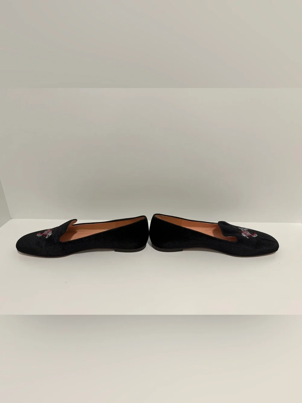 NEW J. Crew Made-in-Italy smoking slippers embroidered velvet CP095 zebra black
